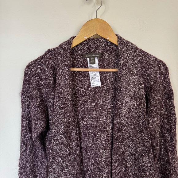 Tommy Bahama Sweater Women's SM Purple Open Front Cardigan Marled Cozy Lounge - Picture 2 of 5